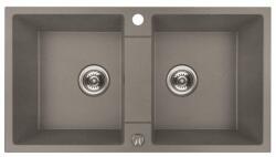 Laveo RIO DUO szürke kétmedencés mosogató ajándék szifonnal és csaplyuk takaróval (SRF_520R)
