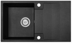 Laveo RIO Max fekete egymedencés csepptálcás mosogató ajándék szifonnal (SRF_711R)