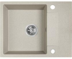 Laveo RIO MINI bézs egymedencés kis csepptálcás mosogató ajándék szifonnal (SBF_413R)