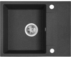 Laveo RIO MINI fekete egymedencés kis csepptálcás mosogató ajándék szifonnal (SBF_713R)