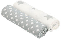 NEW BABY Prosop din tetracloth New Baby Softy 90 x 110 cm 2 buc. gri-alb Prosop