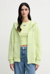 HUGO Blue pamut melegítőfelső zöld, női, sima, kapucnis, 50542512 - zöld M