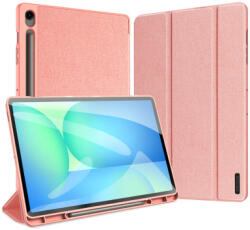Dux Ducis DOMO Luxury Smart Wake Sleep PU+TPU Trifold állványos fliptok, védőtok Samsung X620, X626 Galaxy S10 FE+, rózsaszín, pink