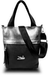ZELLIA Női Válltáska/Kézitáska 21020 Fekete-Ezüst - Rombus-Bari - (ZLK-21020-72274699)