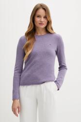 Tommy Hilfiger gyapjú pulóver könnyű, sötétkék, WW0WW40264 - lila XS