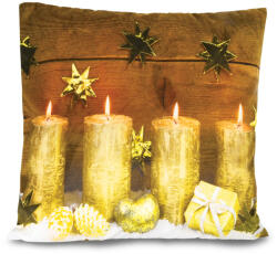  HomeLife Klasszikus kispárna 40 x 40 cm + LED világító párnahuzat Gyertyák