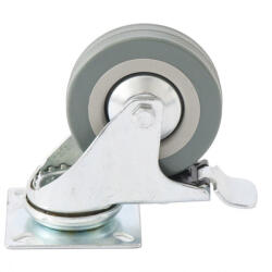 SIBRTEH 75x8, 2x25, 6mm 50kg fékezhető platform kerék forgatható, fém agy, csapágyazott (687207)