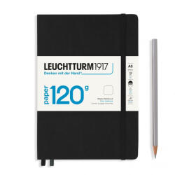 LEUCHTTURM1917 Medium Edition 120g A5 sima lapos NOTEBOOK, fekete