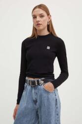 HUGO BOSS pamut pulóver könnyű, fekete, 50514296 - fekete M