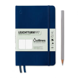 LEUCHTTURM1917 Outlines notebook pontozott lapos B6+, Navy Blue