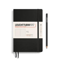 LEUCHTTURM1917 Medium A5 pontozott lapos SOFTCOVER notebook, black