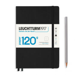 LEUCHTTURM1917 Medium Edition 120g A5 pontozott lapos NOTEBOOK, black