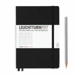LEUCHTTURM1917 Medium A5 vonalas lapos NOTEBOOK, black