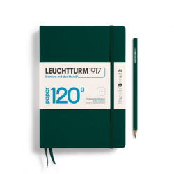 LEUCHTTURM1917 Medium Edition 120g A5 pontozott lapos NOTEBOOK, forest green
