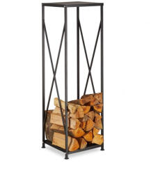 Relaxdays Szabadon álló vékony tűzifa tároló acél 111, 5x34x34 cm 10022303