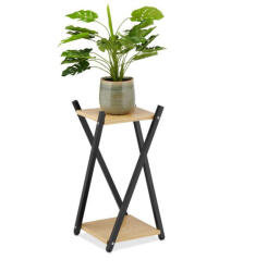 Relaxdays X-lábú virágtartó világosbarna-fekete 57x29x29 cm 10038783_137