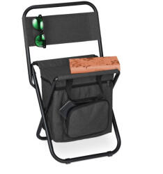 Relaxdays Kempingszék háttámlával fekete 10036794