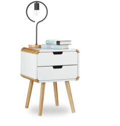 Relaxdays Skandináv design éjjeliszekrény 2 fiókkal 10020977
