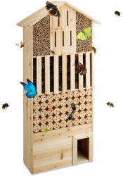 Relaxdays XXL fából készült rovarhotel sündisznóházzal 118x57x24 cm 10020722