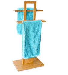 Relaxdays Bambusz törölközőtartó állvány 10013083
