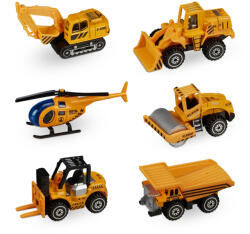Relaxdays Munkagépek építkezési járművek 6 db-os készlet 10043033