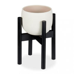 Relaxdays Bambusz virágtartó állvány fekete 10028821