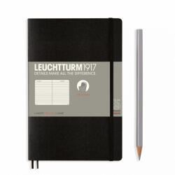 LEUCHTTURM1917 Paperback B6+ vonalas SOFTCOVER notebook, black