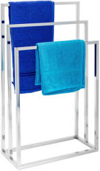 Relaxdays Rozsdamentes acél törölközőtartó 3 növekvő magasságú rúddal 10019256