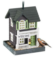 Relaxdays Madáretető dekoratív vidéki ház nyárfa 23, 5x18x18 cm 10037457