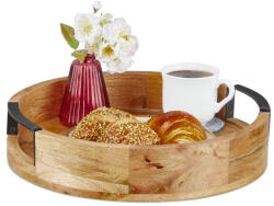 Relaxdays Kerek mangófa tálca 35 cm 10047409