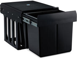 Relaxdays Beépíthető szelektív szemetes 2x15 literes fekete 10031539