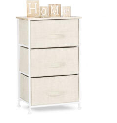 Relaxdays Modern 3 fiókos tárolószekrény bézs A 10023325_469