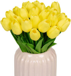 Relaxdays Tulipánok művirág 24 darabos készletben sárga 10050345_48