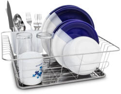 Relaxdays Rozsdamentes acél Edényszárító evőeszközkosárral 10019096