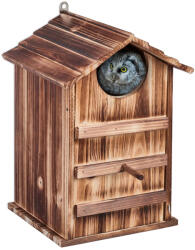 Relaxdays Bagoly fészkelő doboz égetett fenyőfából 38, 5x25x28 cm 10047723