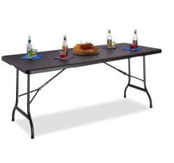 Relaxdays BASTIAN nagy összecsukható kerti asztal fekete 10020757_46