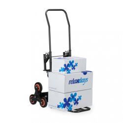 Relaxdays Lépcsőjáró molnárkocsi 150 kg-ig fekete 10039216