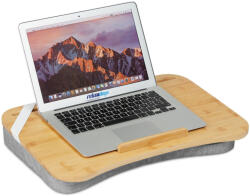 Relaxdays Bambusz laptop párna szürke 8x51x36 cm 10036709