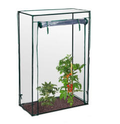 Relaxdays Paradicsomház üvegház hatású fóliasátor PVC 150x100x50 cm 10018888_344