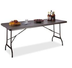 Relaxdays BASTIAN összecsukható nagy méretű rattan kerti asztal barna 10020757_93