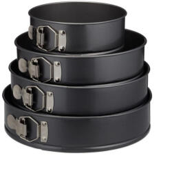 Relaxdays Csatos tepsi tortaforma készlet 4 db-os szett 10024092