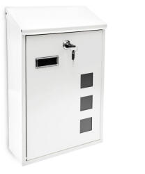 Relaxdays Postaláda 3 ablakos fehér 25x40x10 cm 10017417_ws