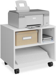 Relaxdays Nyitott guruló irattartó szekrény 3 rekesszel fehér 10050172