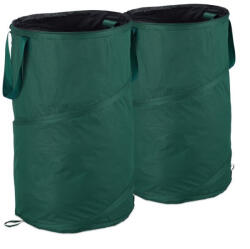 Relaxdays Pop-up kerti gyűjtőzsák 2 db-os szett 120 L zöld 10026438