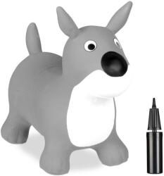 Relaxdays Szürke kutya felfújható ugráló állatka 10048360