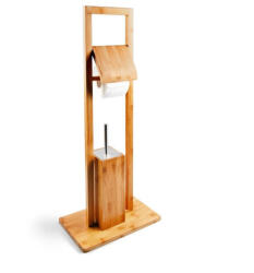 Relaxdays Bambusz WC - kefe és papírtató szett 10017160