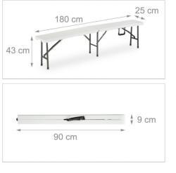 Relaxdays Sörpad 2 db-os szett összecsukható fehér 10022836