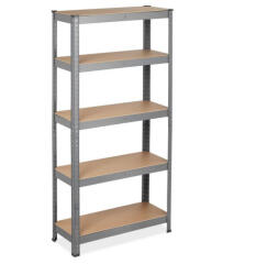 Relaxdays Nagy teherbírású szekrény 5 polcos 150x75x30 cm 875 kg szürke 10034155