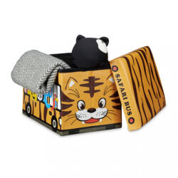 Relaxdays Szafari busz összecsukható játéktároló 32x48x32 cm 10020376_saf