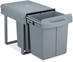 Relaxdays Beépíthető konyhai szelektív szemetes 1x20l és 2x10l szürke 10031546